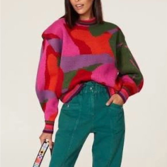 FARM Rio Abstract Scarf Sweater - Picture 2 of 5